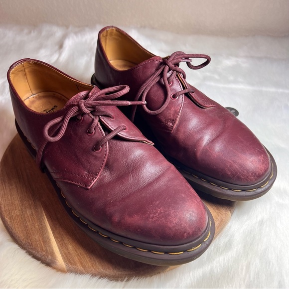 Dr Martens Oxford 1461 Burgundy Cherry Red Classic Doc Shoes EU Size 42 - Picture 2 of 8